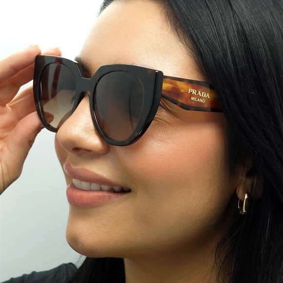 Prada Women Sunglasses Havana Brown Gradient Cat Eye PR14WS 2AU6S1 BRAND NEW - Picture 8 of 8
